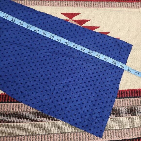 Club Monaco Navy Blue Swiss Dot Wide Leg Jumpsuit Sz 0 Open Adjustable Back - Picture 9 of 10